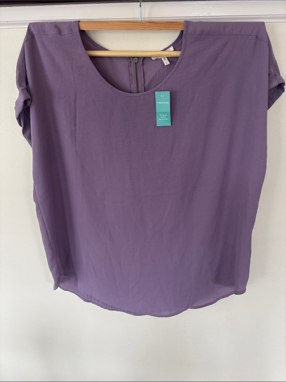Women's Lavender Short-Sleeve Blouse - Maurices - Picture 3 of 6